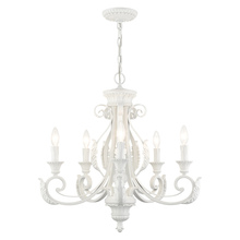  49065-69 - 5 Lt Shiny White Chandelier