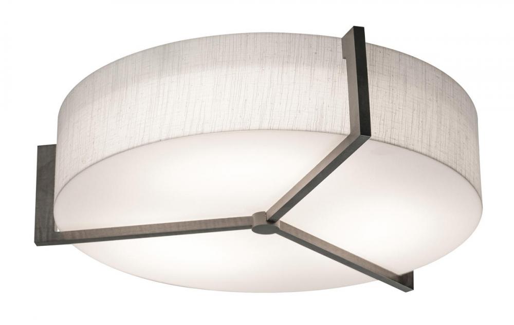 Apex 21'' LED Ceiling - Espresso Finish - Linen White Shade