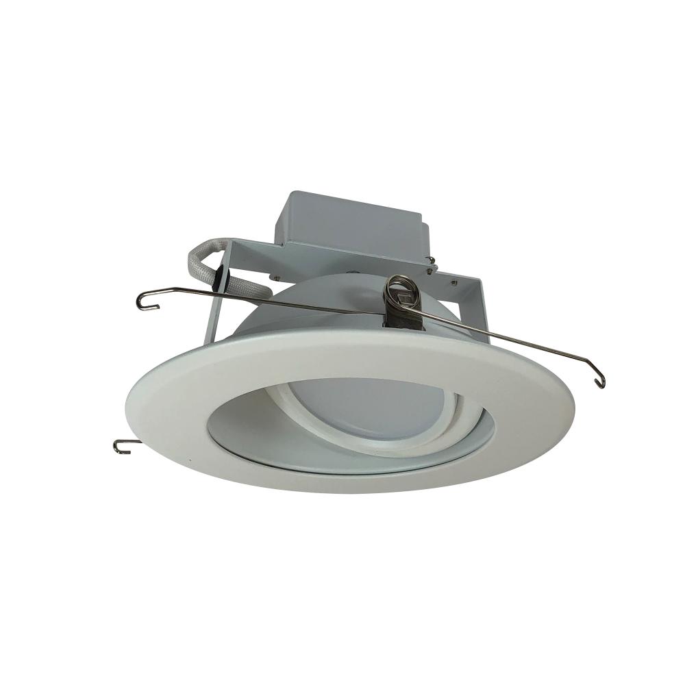 6" Cobalt Adjustable LED Retrofit, 1200lm / 14W, 3500K, White Reflector / White Flange