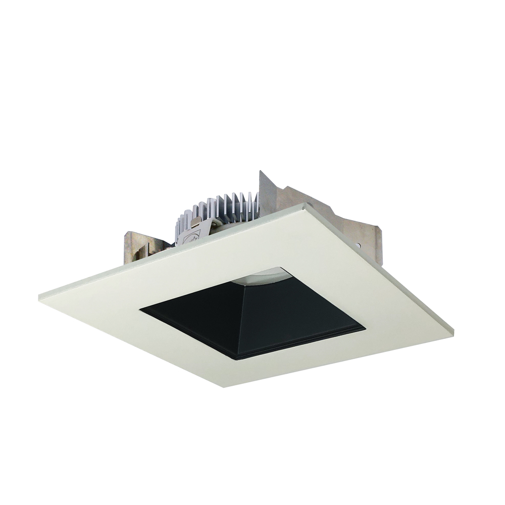 4" Cobalt Shallow High Lumen LED Trim, Square/Square Regress, 850lm, 3500K, Black/White