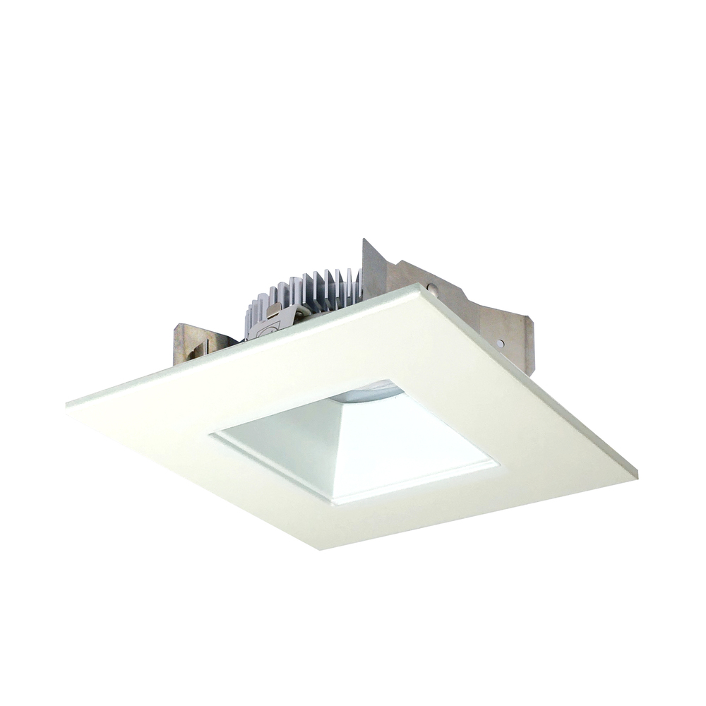 4" Cobalt Shallow High Lumen LED Trim, Square/Square Regress, 1250lm, 3000K, Matte Powder White