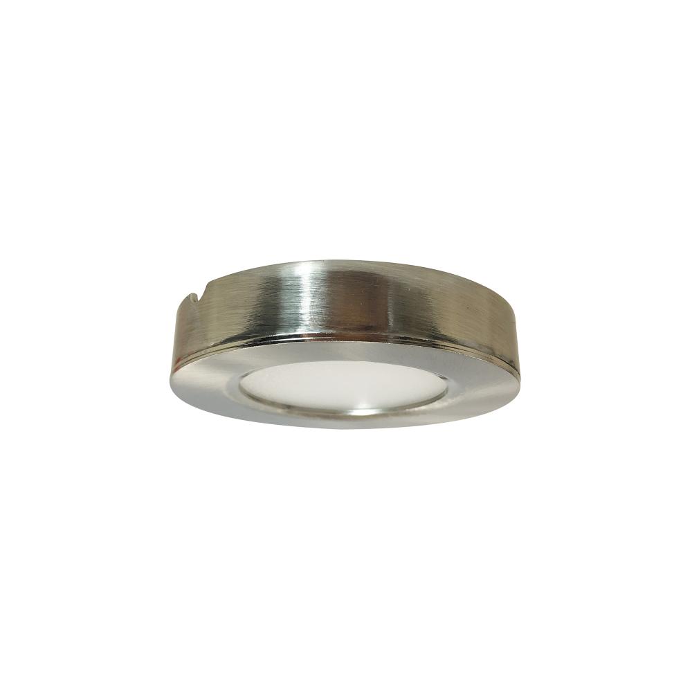 12V Josh LED Puck Light, 300lm / 3000K, Brushed Nickel Finish