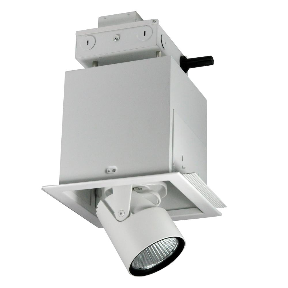 Pull-Down LED Trimless 1-Head MLS, 30W / 2100lm per Head, Flood, 3000K, White, 120V Triac/ELV/0-10V