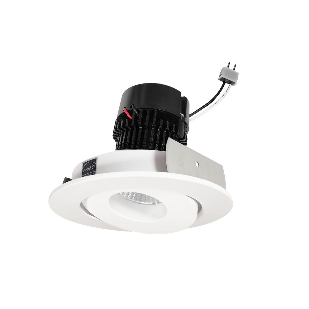 4" Pearl Low Voltage LED Round Adjustable Gimbal Retrofit, 1050lm / 11W, 3000K, White Finish