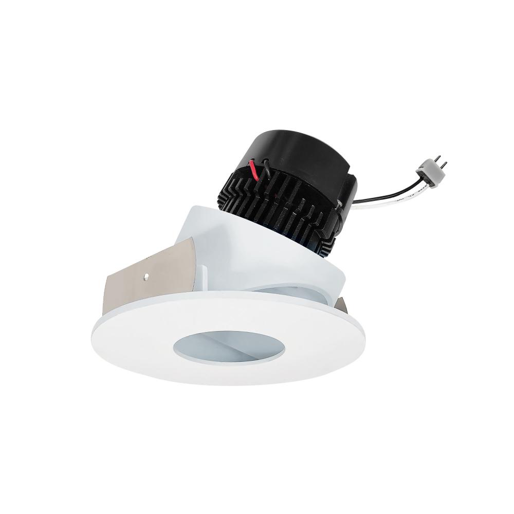 4" Pearl Low Voltage LED Round Adjustable Pinhole Retrofit, 950lm / 11W, 3500K, Matte Powder