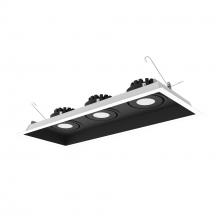 Nora NMRT3-3RL240NBW - Three-Head Flanged LED Multiple Lighting Trim, 1500lm per Head w/ Narrow Flood Optic, 4000K,