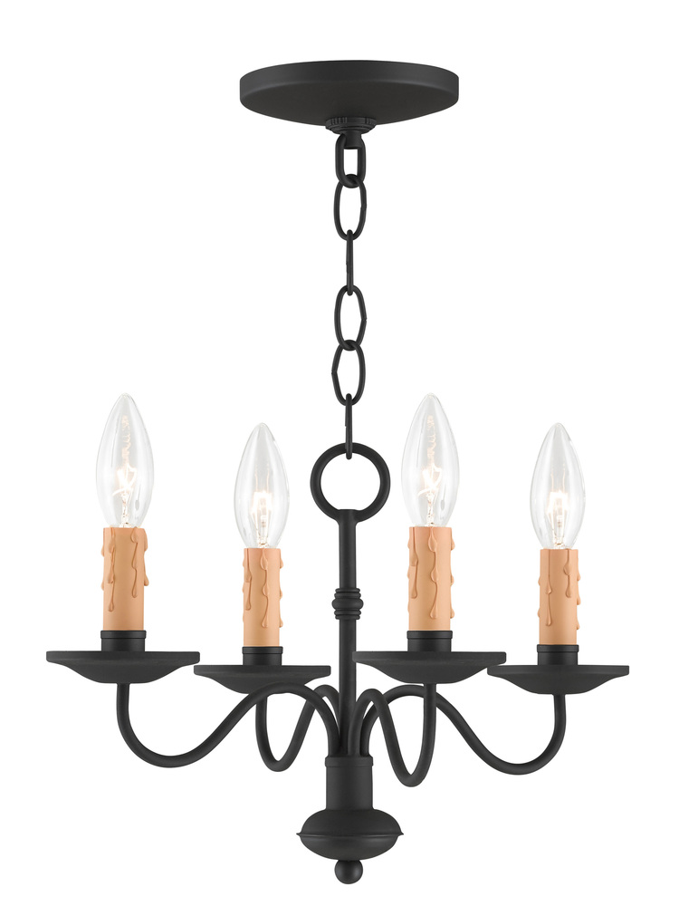 4 Light Black Mini Chandelier