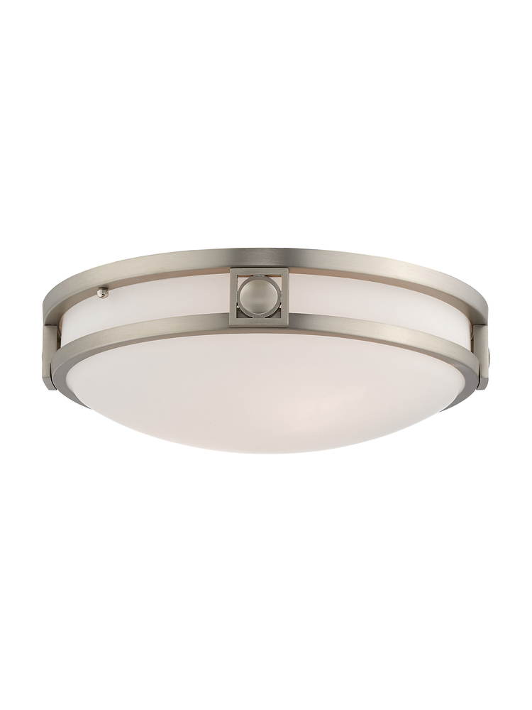 2 Light Brushed Nickel Ceiling Mount