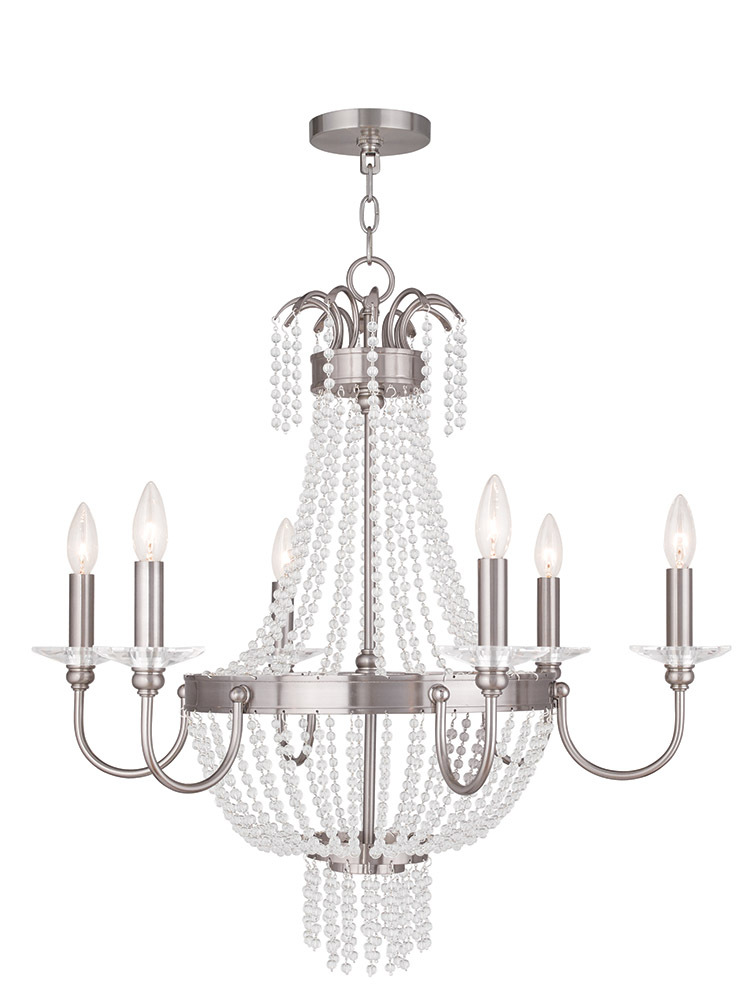 6 Light Brushed Nickel Chandelier