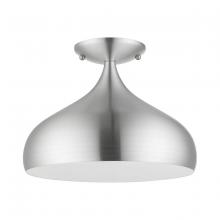 Livex Lighting 41050-66 - 1 Light Brushed Aluminum Semi-Flush Mount