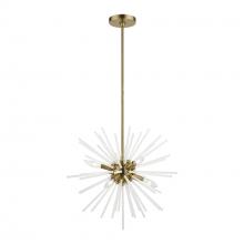 Livex Lighting 48824-01 - 6 Light Antique Brass Pendant Chandelier