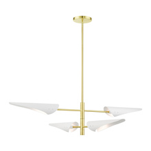  49494-12 - 4 Lt Satin Brass Pendant Chandelier