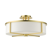 Livex Lighting 51075-12 - 4 Lt Satin Brass  Semi Flush