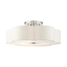 Livex Lighting 52159-91 - 6 Lt Brushed Nickel Semi Flush