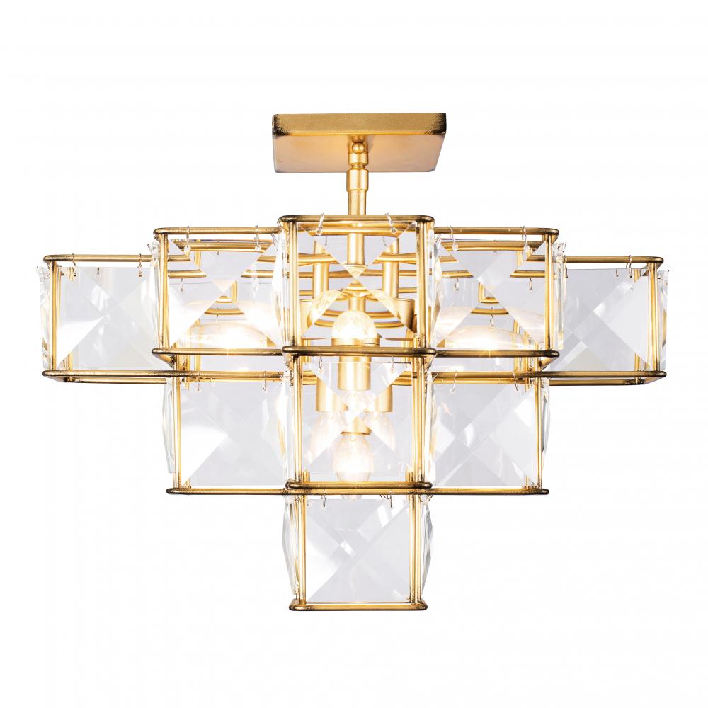 Cubic 5-Lt Ceiling Fixture - Calypso Gold