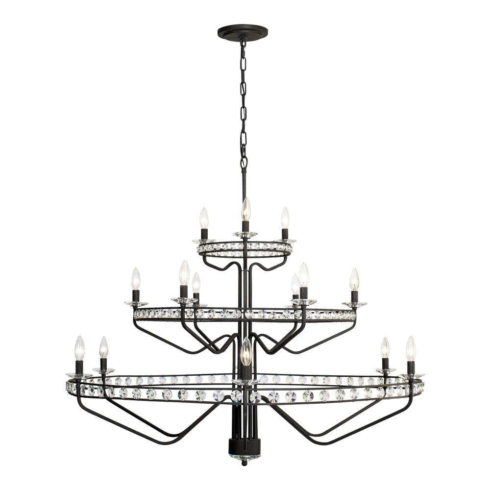 Monroe 15-Lt 3-Tier Chandelier - Carbon