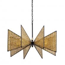 Varaluz 379C08MBS - Machina 8-Lt Chandelier - Matte Black/Sulihiya