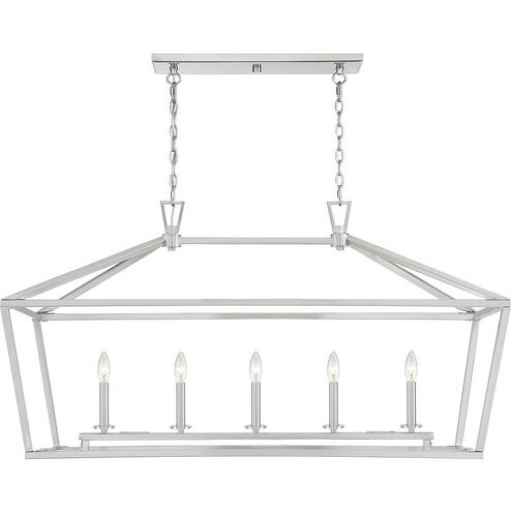 Townsend 5-Light Linear Chandelier in Satin Nickel