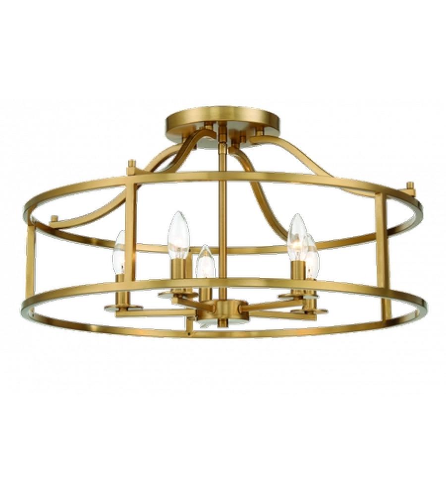 Stockton 5-Light Ceiling Light in Warm Brass