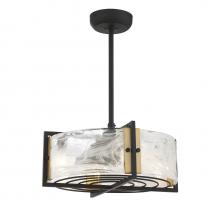 Savoy House 24-FD-1698-143 - Hayward 4-Light Fan D'Lier in Matte Black with Warm Brass Accents