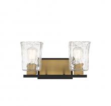 Savoy House 8-1720-2-143 - Sidney 2-Light Bathroom Vanity Light in Matte Black with Warm Brass Accents