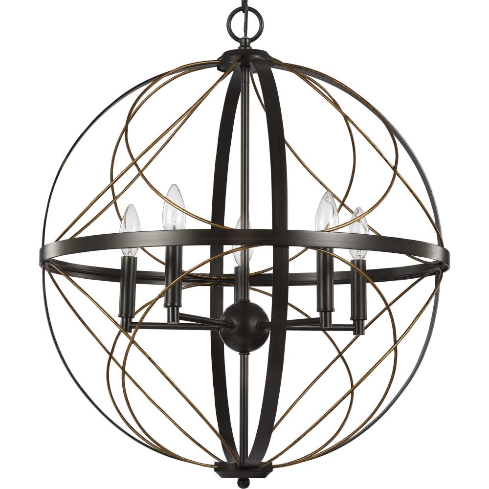 Brandywine Collection Five-Light Antique Bronze Farmhouse Pendant Light