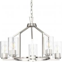 Progress P400316-009 - Goodwin Collection Five-Light Brushed Nickel Modern Farmhouse Chandelier