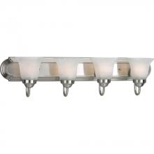 Progress P3054-09 - Four-Light Brushed Nickel Alabaster Glass Traditional Bath Vanity Light