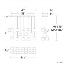 WAC US PD-68914L-BK - Banded Chandelier Light