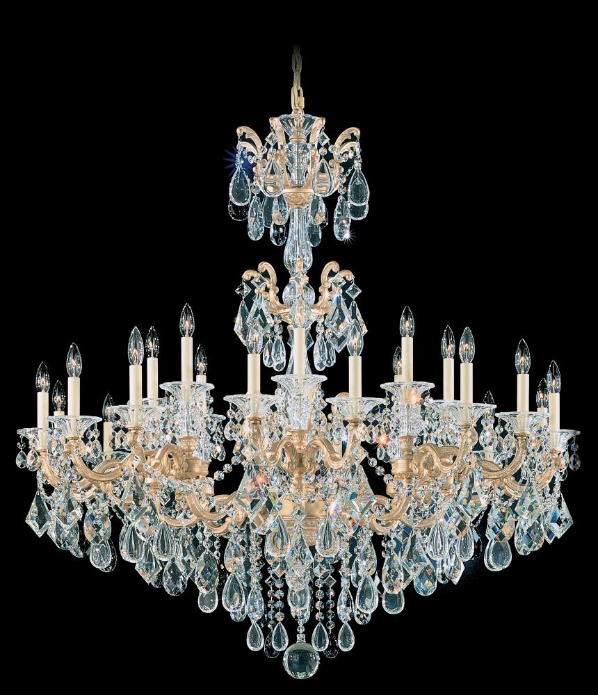 La Scala 24 Light 120V Chandelier in Heirloom Bronze with Clear Heritage Handcut Crystal