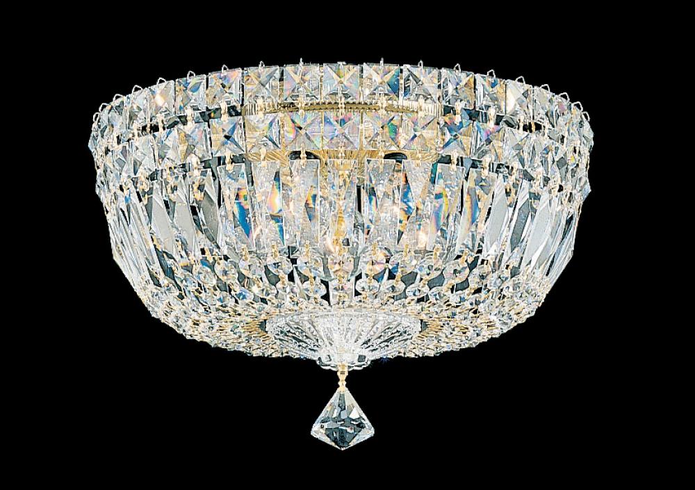 Petit Crystal Deluxe 5 Light 120V Flush Mount in Aurelia with Clear Radiance Crystal