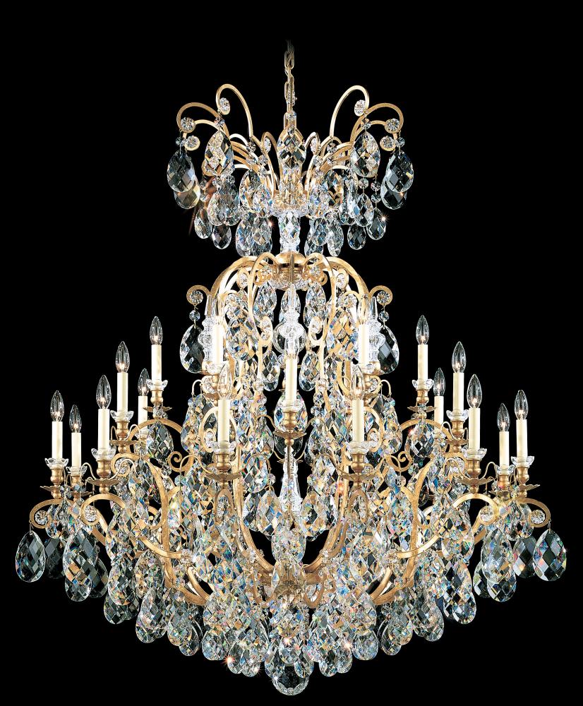 Renaissance 25 Light 120V Chandelier in Heirloom Bronze with Clear Heritage Handcut Crystal