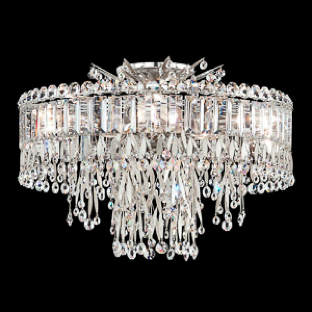 Triandra 5 Light 110V Close to Ceiling in Antique Silver with Clear Heritage Crystal