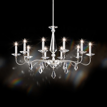 Schonbek 1870 9695N-40CL - Jasmine 10 Light 120V Chandelier in Polished Silver with Clear Optic Crystal