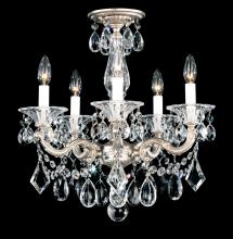  5345-22 - La Scala 5 Light 120V Semi-Flush Mount or Chandelier in Heirloom Gold with Clear Heritage Handcut