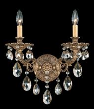 Schonbek 1870 5642-22S - Milano 2 Light 120V Wall Sconce in Heirloom Gold with Clear Crystals from Swarovski