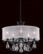 Schonbek 1870 VA8305N-59H1 - Vesca 5 Light 120V Chandelier in Ferro Black with Clear Heritage Handcut Crystal and White Shade