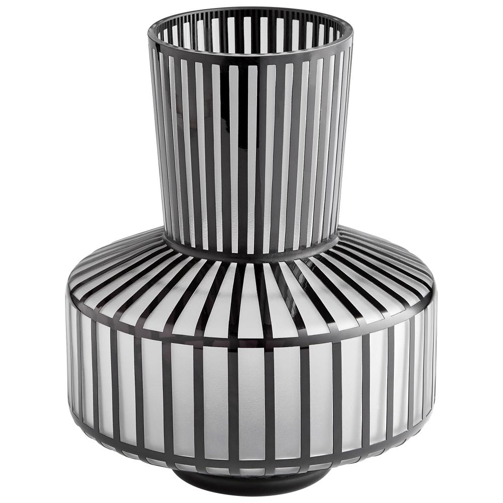 Lined Up Vase|Black-MD