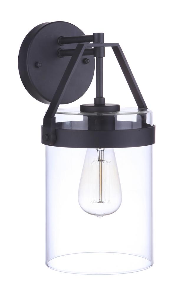 Franklin 1 Light Large Outdoor Wall Lantern in Midnight