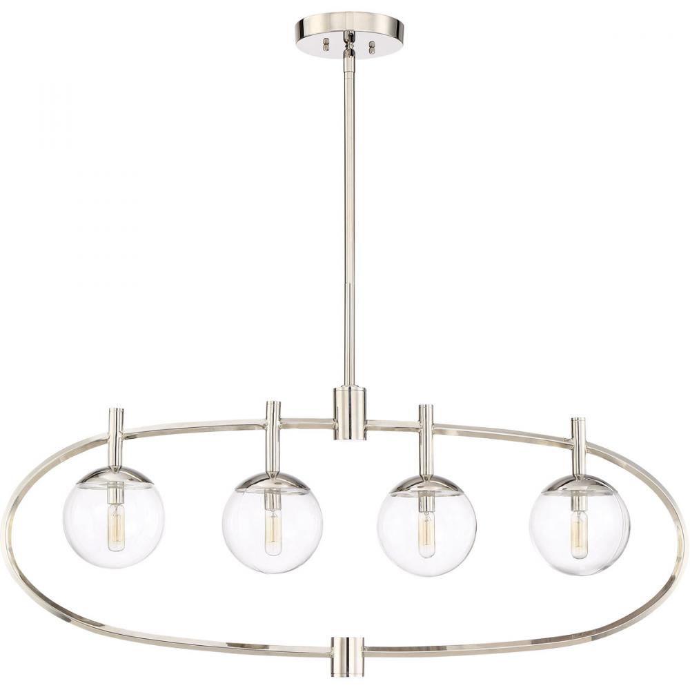 Piltz 4 Light Island in Polished Nickel