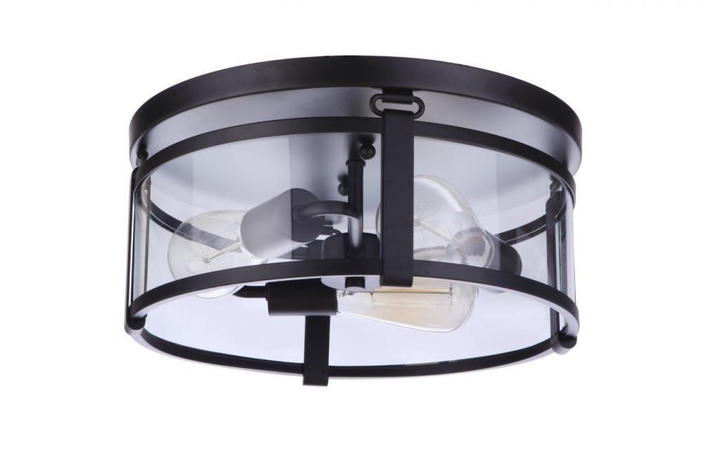 Elliot 3 Light Flushmount in Flat Black