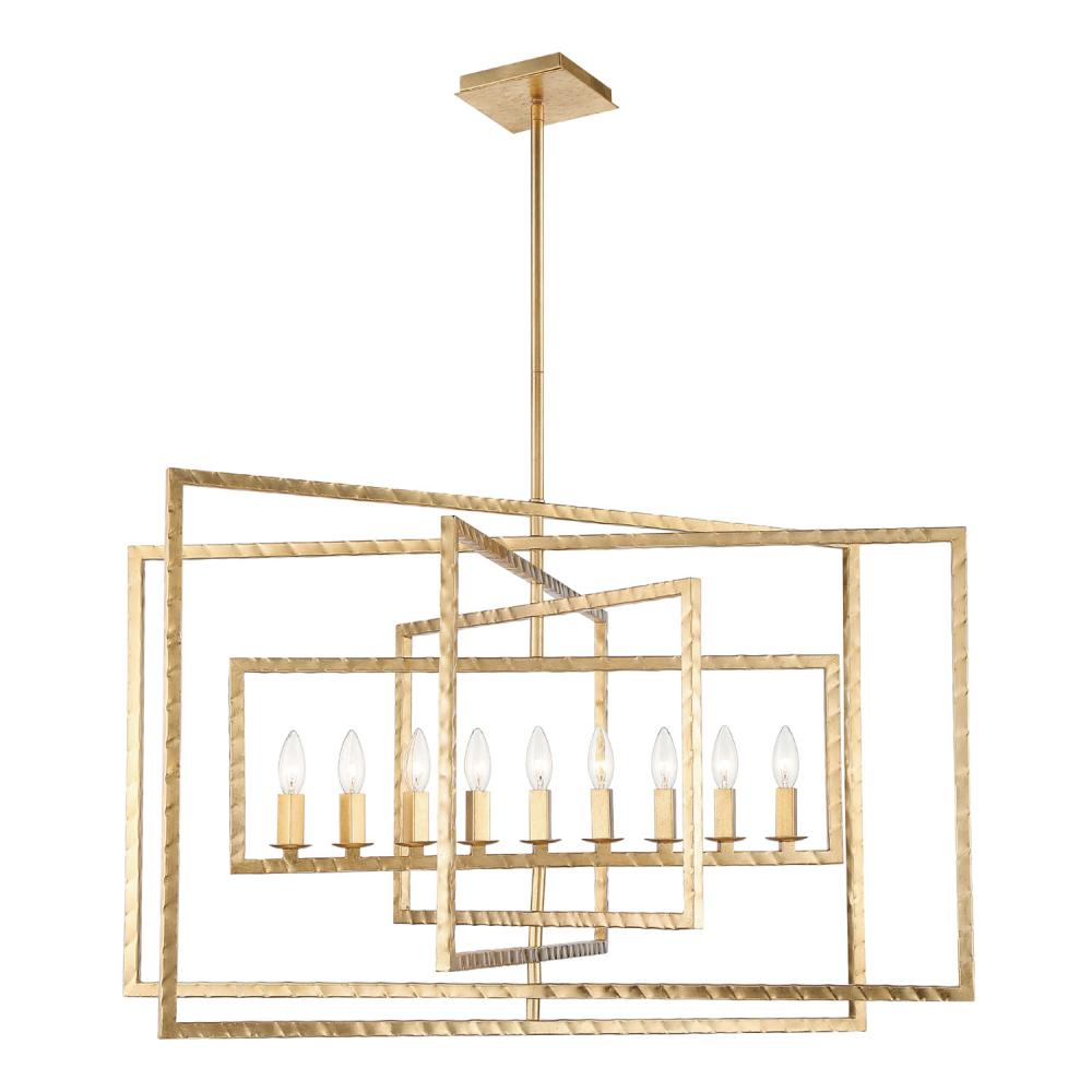 Capri 9 Light Antique Gold Chandelier