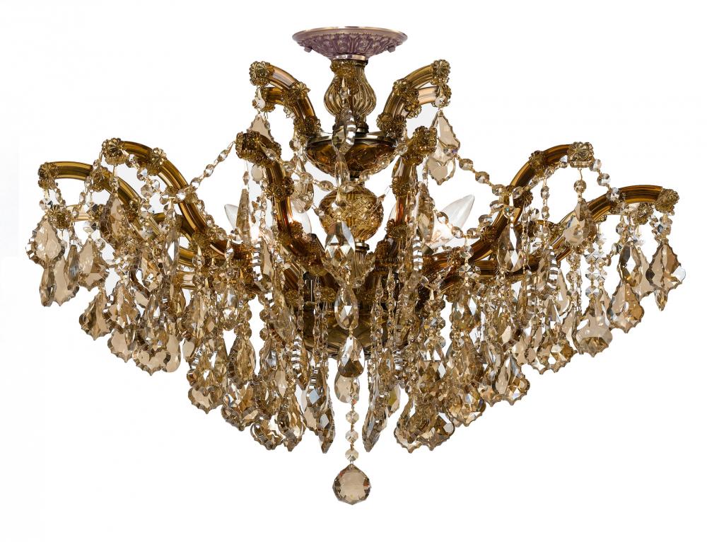 Crystorama Maria Theresa 6 Light Golden Teak Elements Semi-Flush