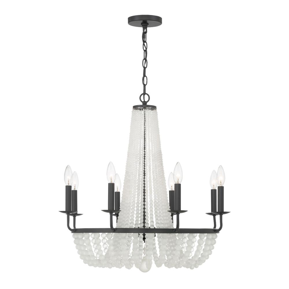 Bella 8 Light Matte Black Chandelier