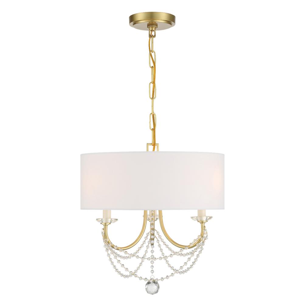 Delilah 3 Light Aged Brass Mini Chandelier