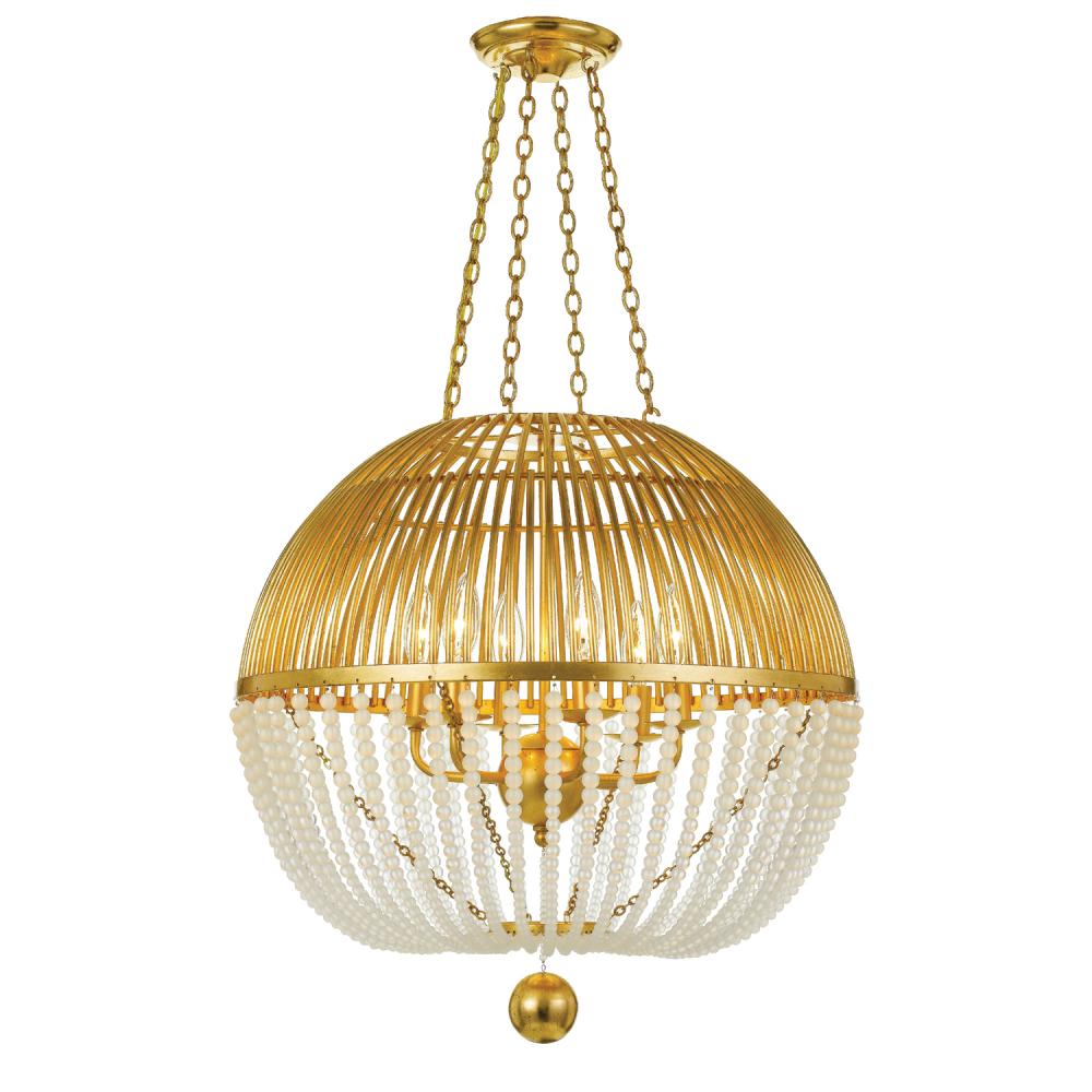 Duval 6 Light Antique Gold Chandelier