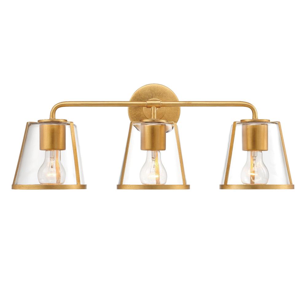 Fulton 3 Light Antique Gold Bathroom Vanity