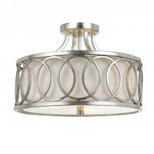  285-SA - Libby Langdon Graham 3 Light Antique Silver Semi Flush Mount