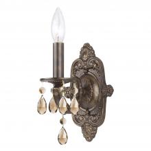 Crystorama 5021-VB-GT-S - Paris Market 1 Light Golden Teak Swarovski Strass Crystal Venetian Bronze Sconce