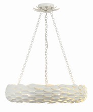 Crystorama 536-MT - Broche 6 Light Matte White Chandelier